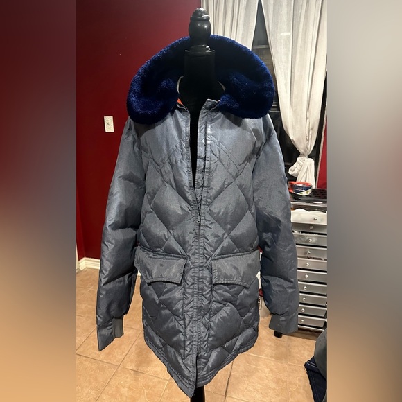 Walls Other - Vintage Walls Blizzard-Pruf Down Parka USA Blue Nylon Orange Lining 70s 80s L